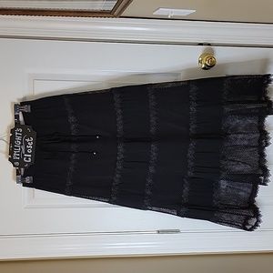 Laris Boho Skirt Small New Black Lace